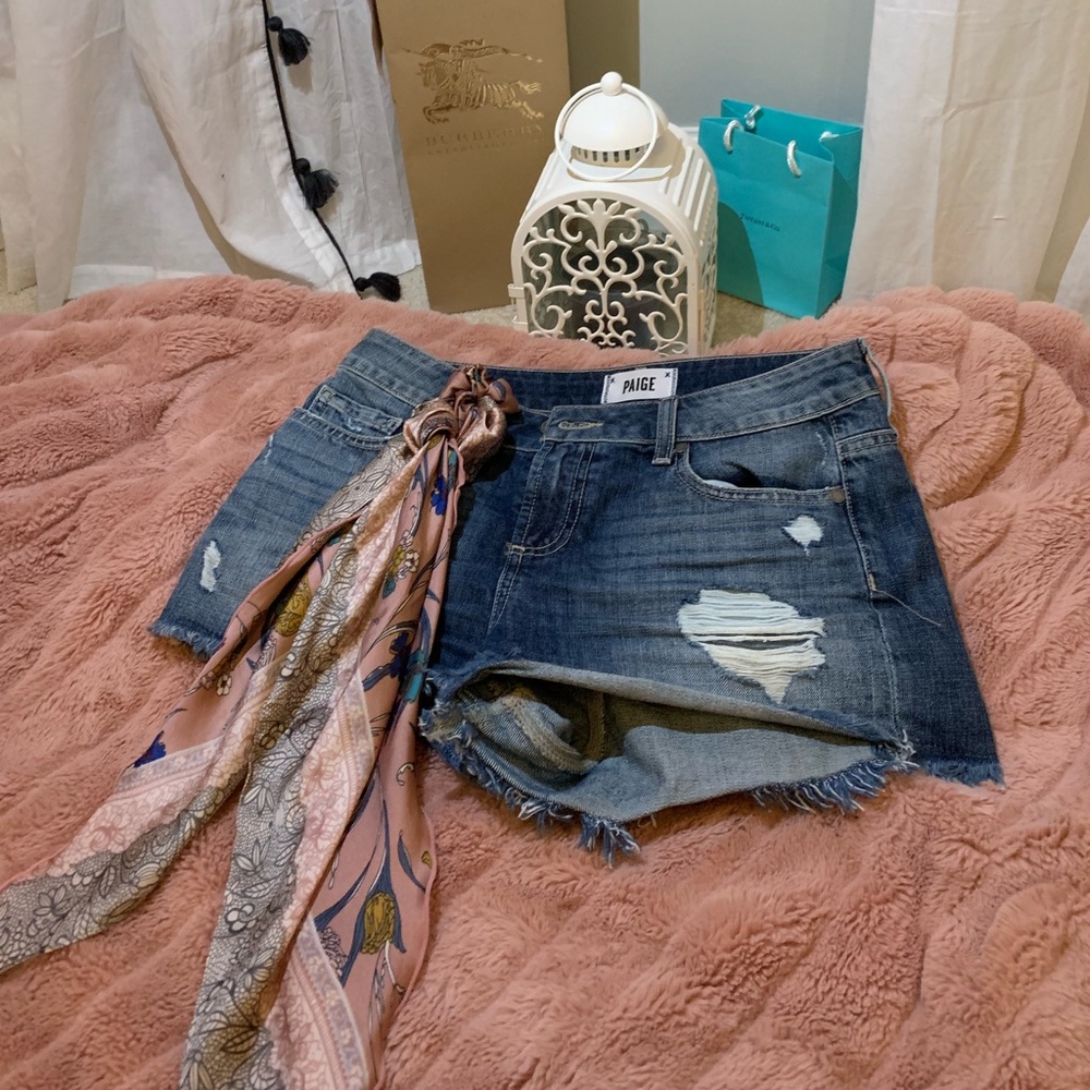 Destroyed jean shorts